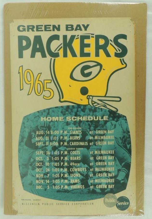 1965 Green Bay Packers Cardboard Broadside Football (1 of 1)