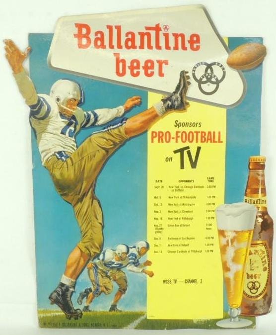 1958 Ballantine Beer Pro Football on TV Cardboard (1 of 1)