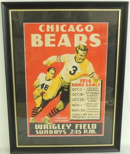 1936 Chicago Bears Cardboard Broadside Football (1 of 1)