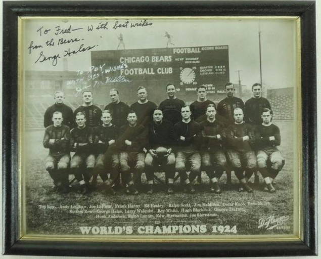 1924 Chicago Bears Team Photo Signed By Halas