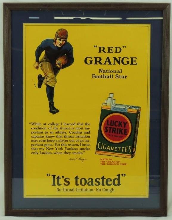 1926 Red Grange Lucky Strike Cigarettes Framed (1 of 1)