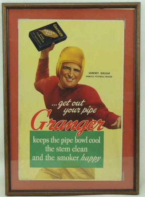 1940's Sammy Baugh Granger Pipe Tobacco Advertisement (1 of 1)