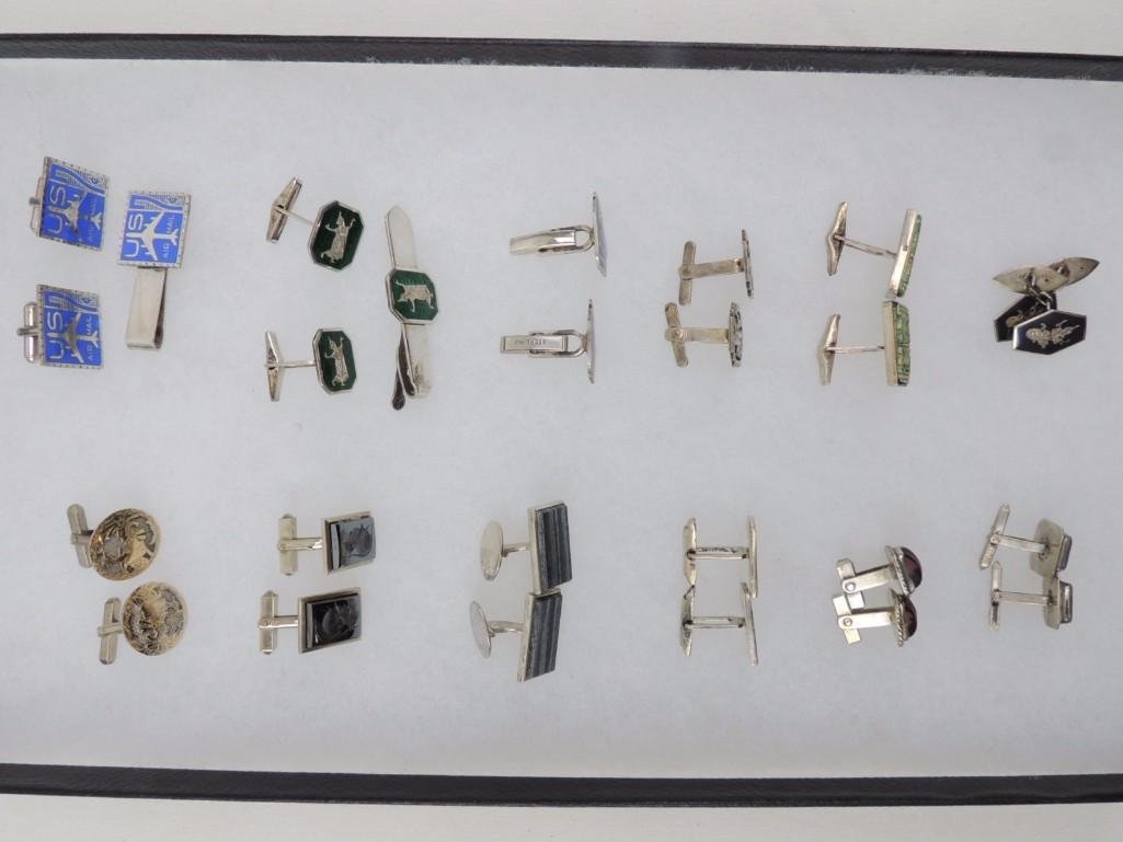 Sterling Silver Cufflinks Lot of 12 (1 of 3)