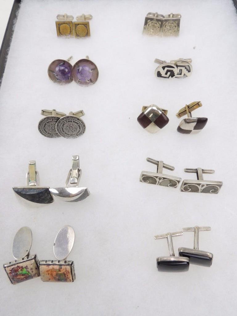 Sterling Silver Cufflinks Lot of 10 (1 of 3)