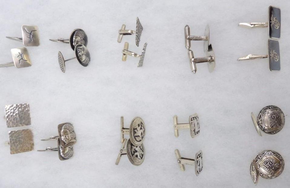 Sterling Silver Cufflinks Lot of 10 (1 of 2)