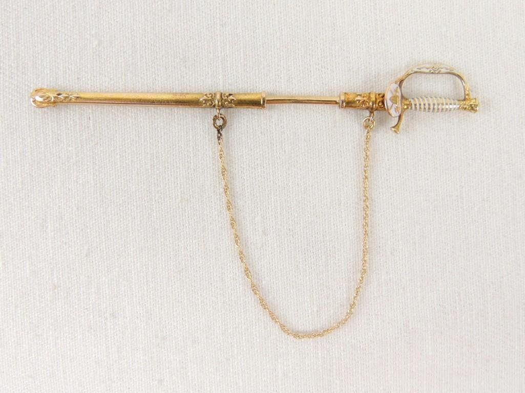 14k Gold Sword Pin (1 of 2)