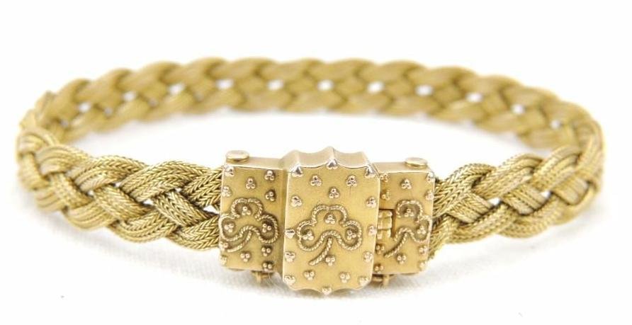 14k Gold Antique Braided Bracelet (1 of 2)