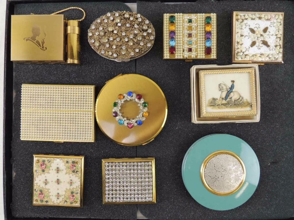 Group of 10 Vintage Jeweled, Pearl, and Floral Pattern: all for one money