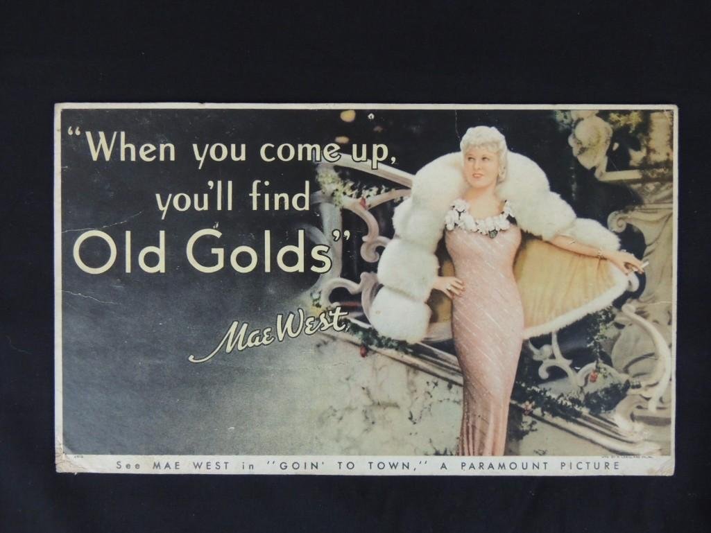 1930's Mae West Old Glory Cardboard Advertising Sign (1 of 1)
