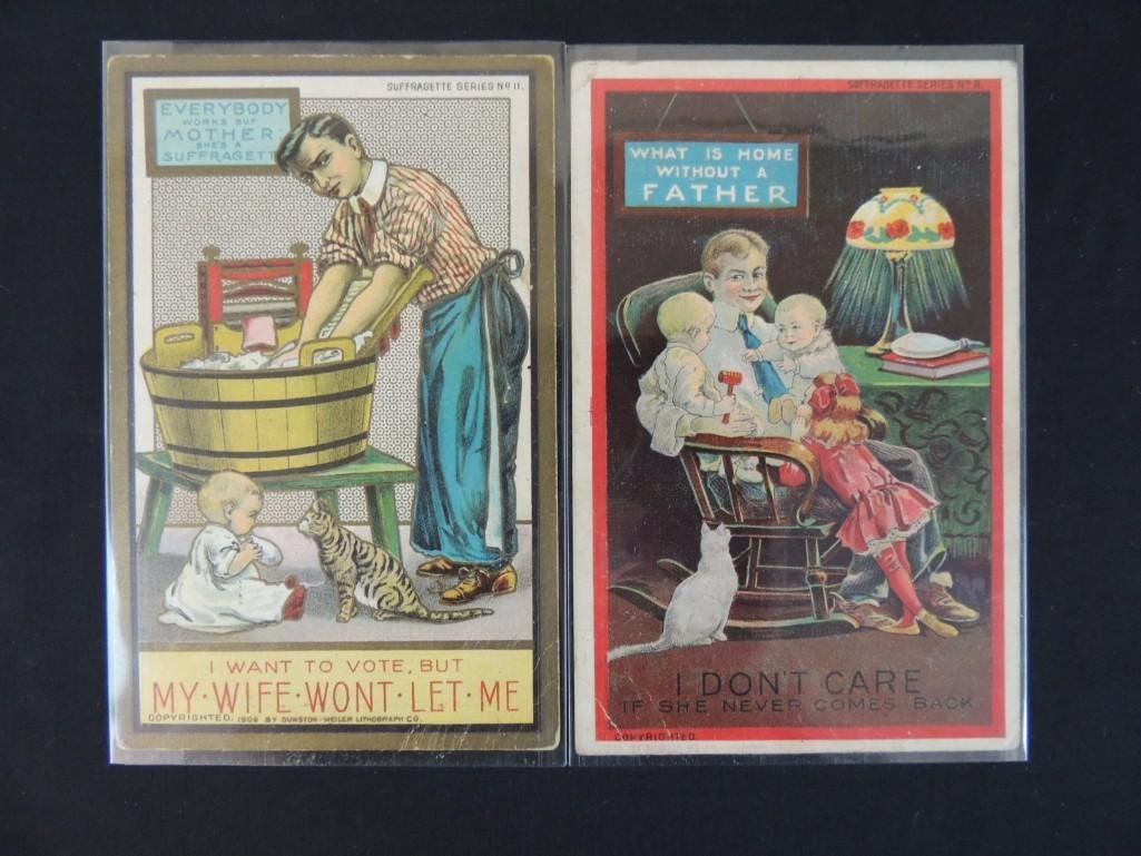 Group of 2 Suffragette Series Postcards Featuring Men (1 of 1)