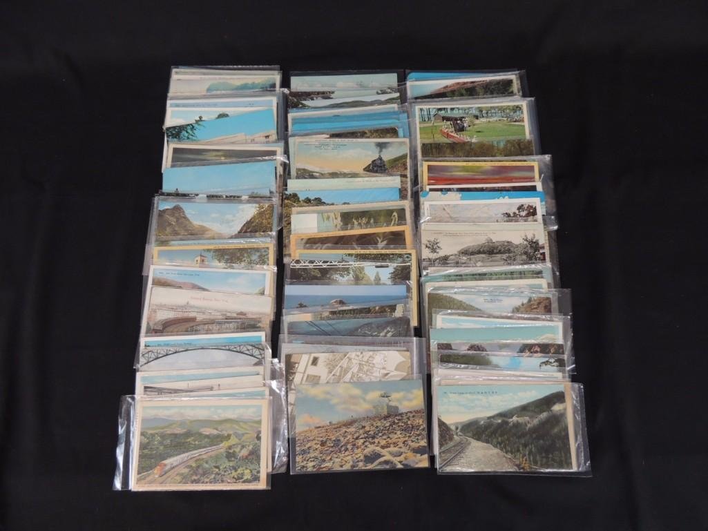 Approximately 100 Railroad Postcards Featuring C.M. & (1 of 2)