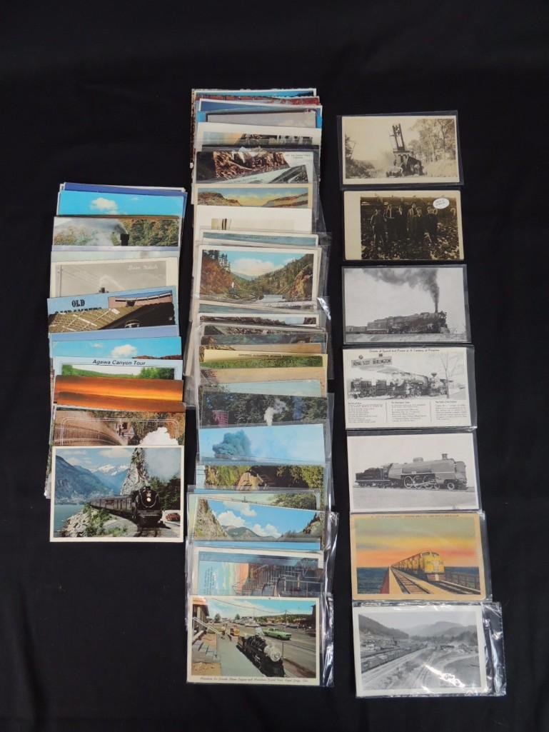 Approximately 100 Postcards Featuring Trains (1 of 4)