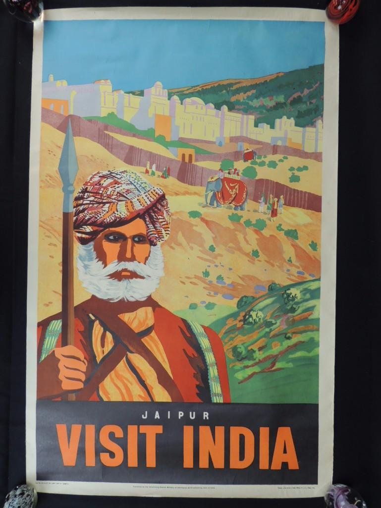 Vintage Jaipur Visit India Vintage Travel Poster (1 of 4)