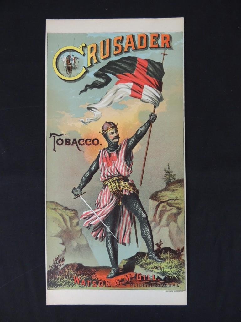 Crusader Tobacco Manufactured by Watson & McGill Paper: 7"x14"