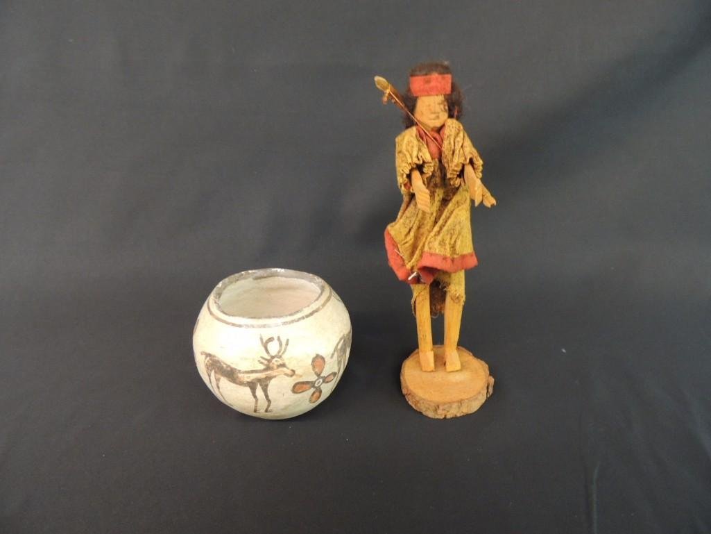 Native American Indian Group of 2 Featuring Bowl and (1 of 2)
