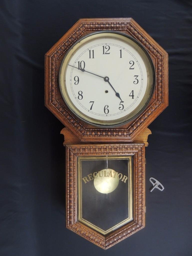 Regulator Wall Mount Clock: 32"x17"