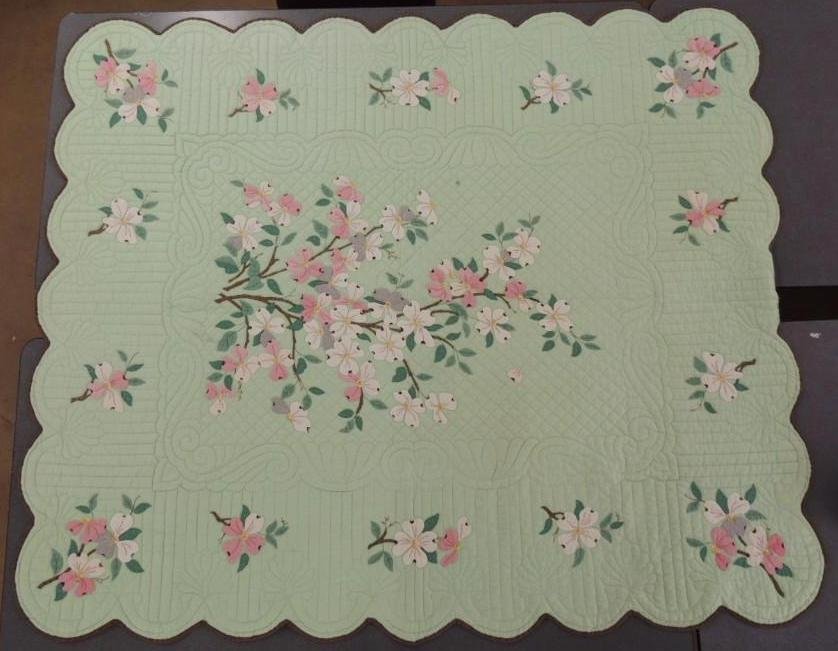 Hand Stitched Floral Applique Antique Quilt  (1 of 3)