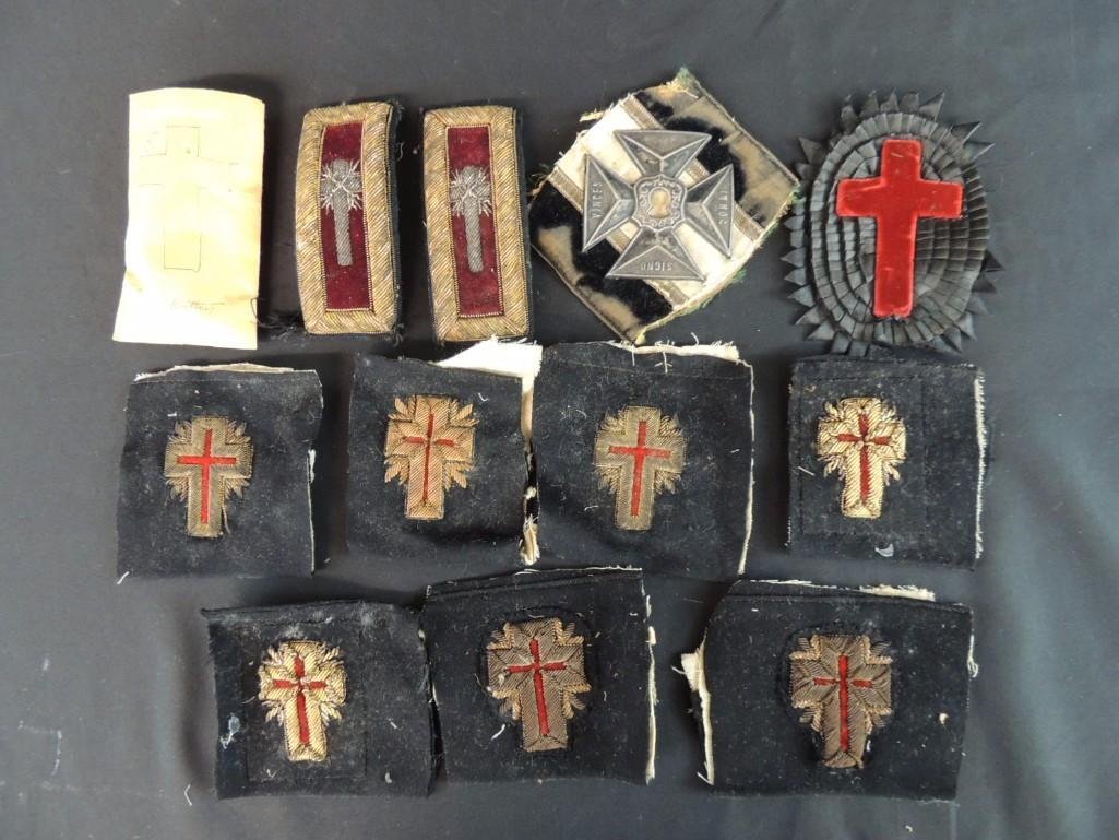Group of Masonic Patches and Buttons: All for one money