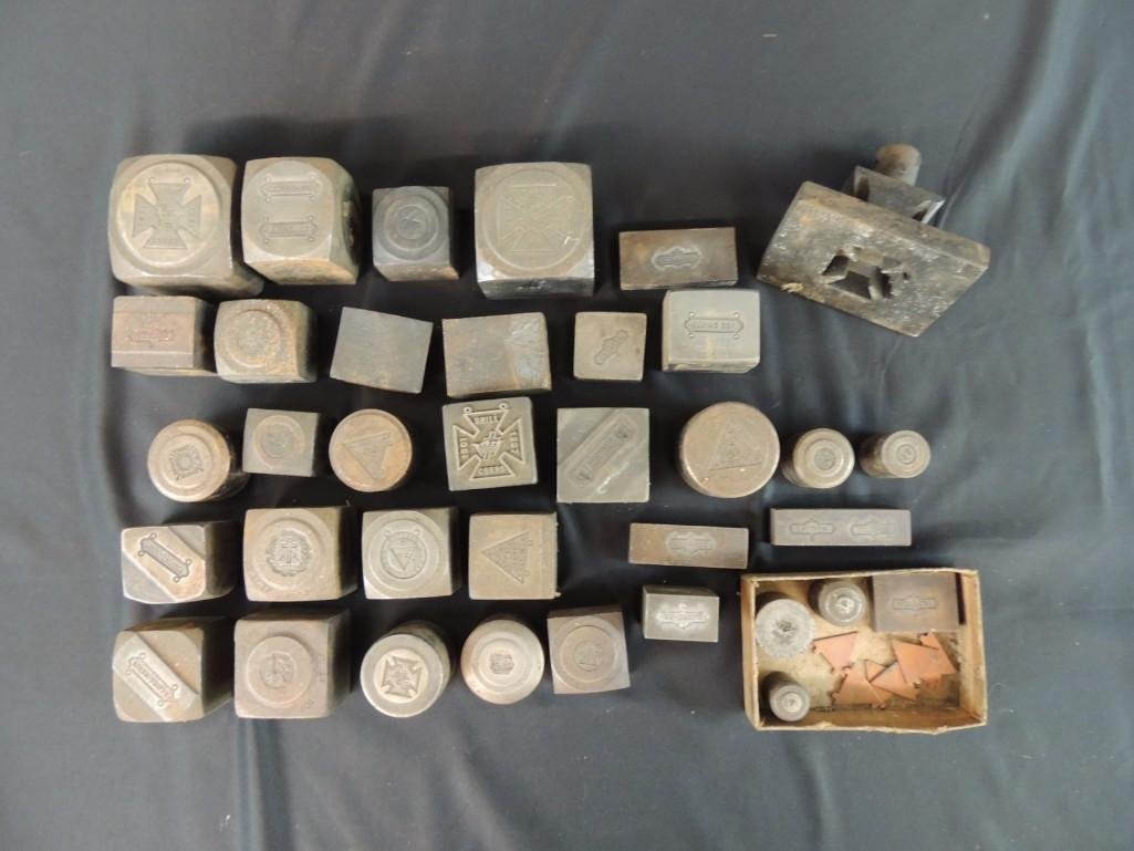 Group of Masonic Medal Punches and Printing Blocks : All for one money