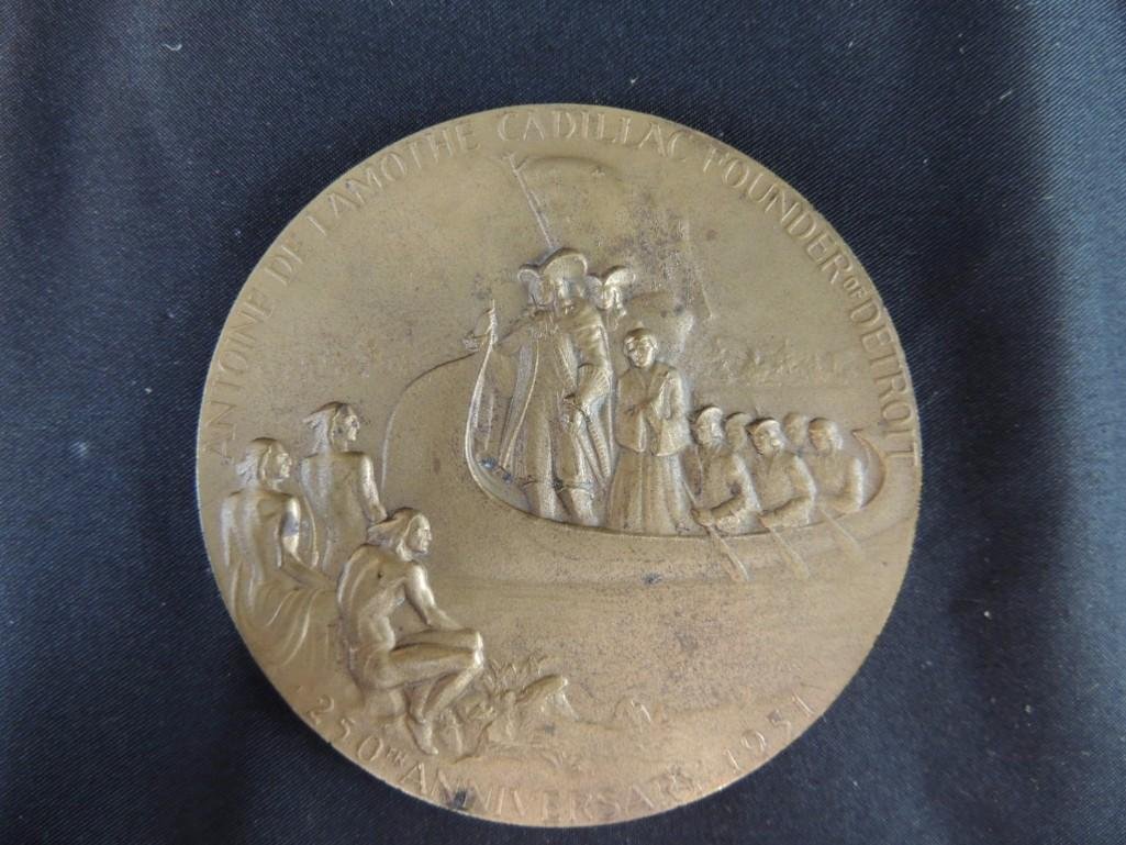 250th Anniversary of Detroit Solid Bronze  Table Medal (1 of 2)