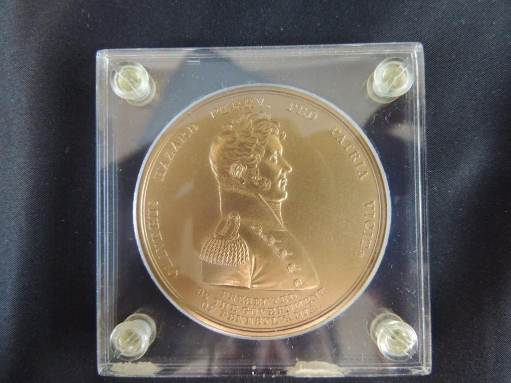 Oliverus Hazard Perry Solid Bronze Table Medal   (1 of 2)