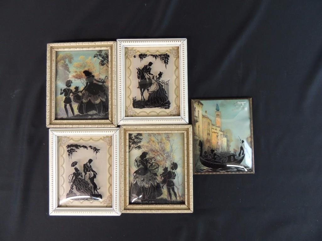 Group of 5 Silhouettes Featuring Couples, Children, and (1 of 1)