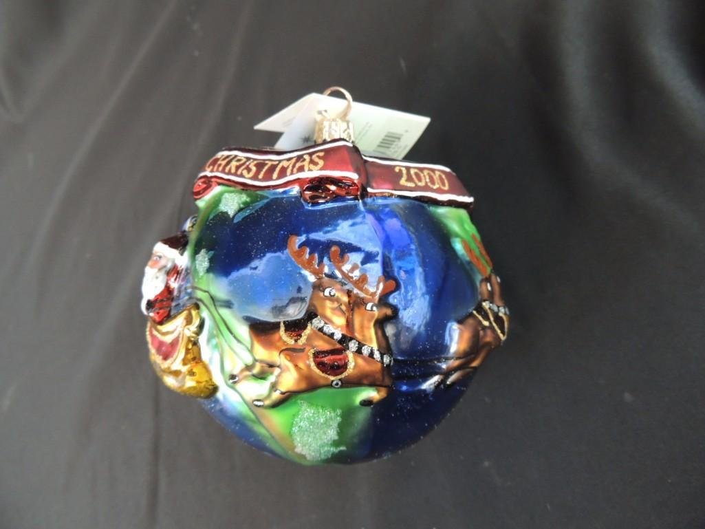 Christopher Radko Mercury Glass Christmas 2000 Ornament: 4" Round