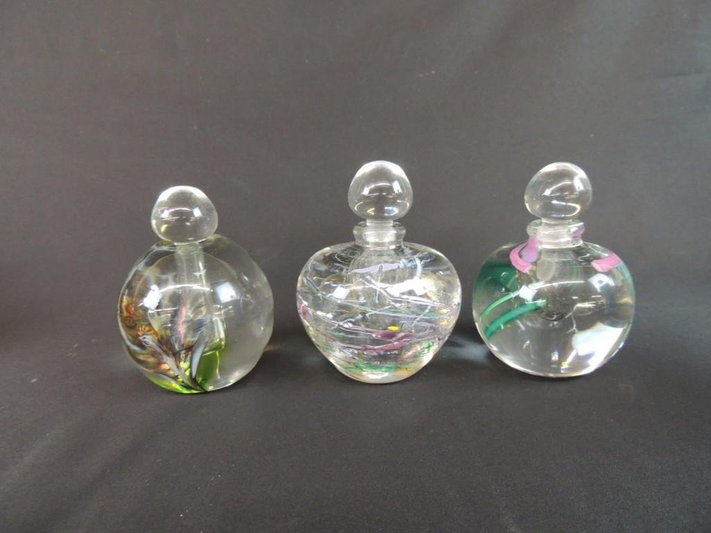 Group of 3 Robert L. Hamm Signed Art Glass Paperweight (1 of 2)
