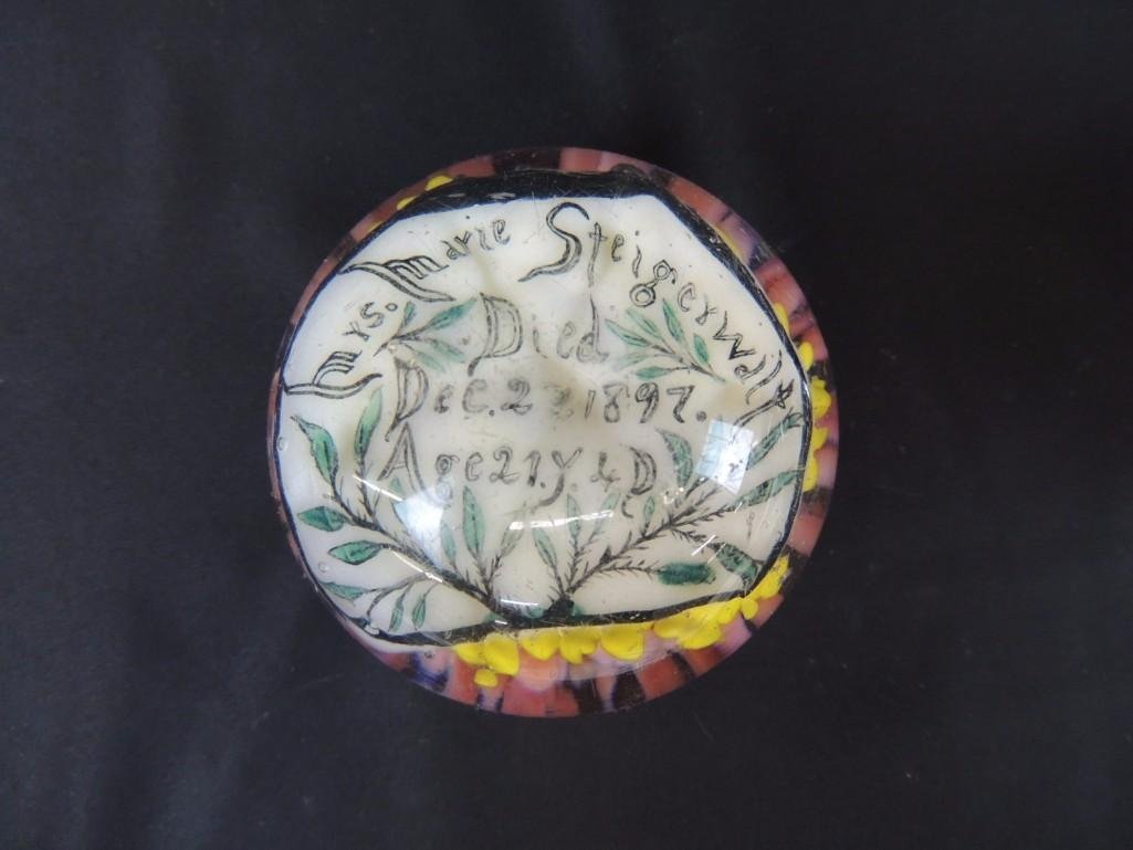 1897 Memorial Art Glass Paperweight (1 of 2)