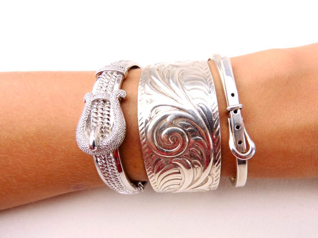 Sterling Silver Bracelets Group of 3 (1 of 2)