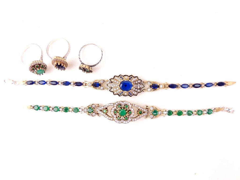 Sterling Silver Gemstone Jewelry Lot of 5 Pieces (1 of 3)