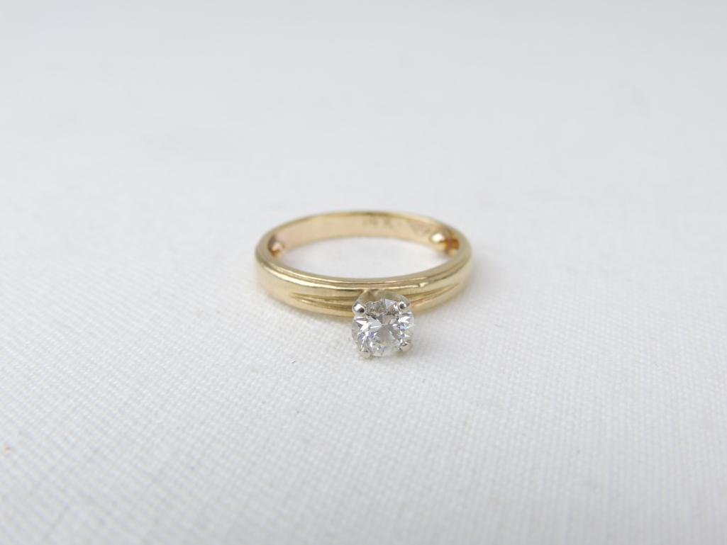 14k Yellow Gold Diamond Solitaire Ring (1 of 4)