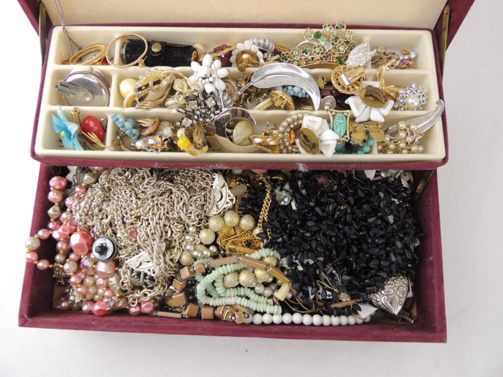 Boxed Lot of Vintage Costume Jewelry (1 of 2)