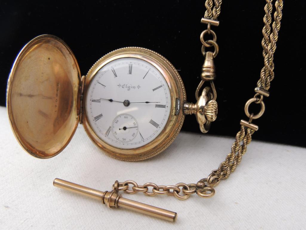 Antique Elgin Pocket Watch with Chain (1 of 4)