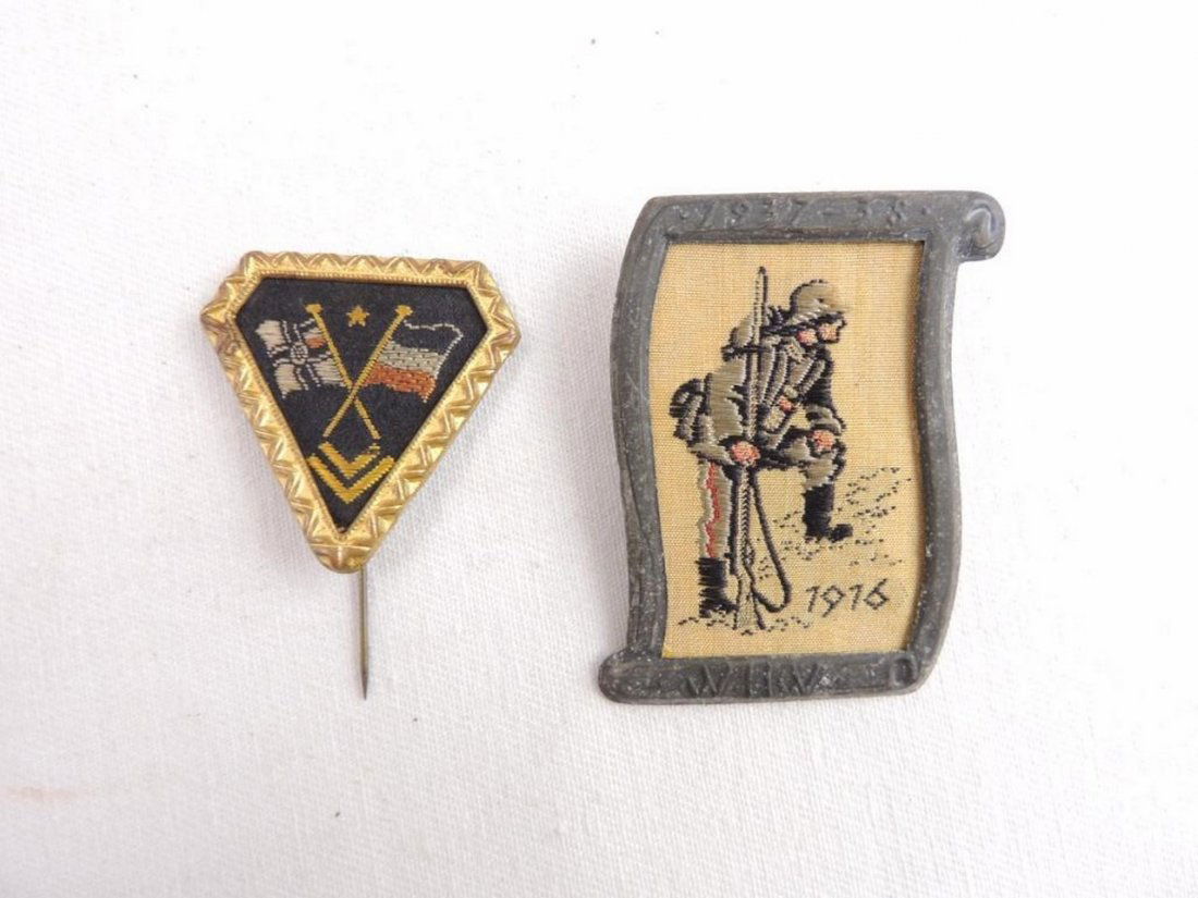 Group of 2 WW2 German Pins Featuring WHW 1916 (1 of 1)