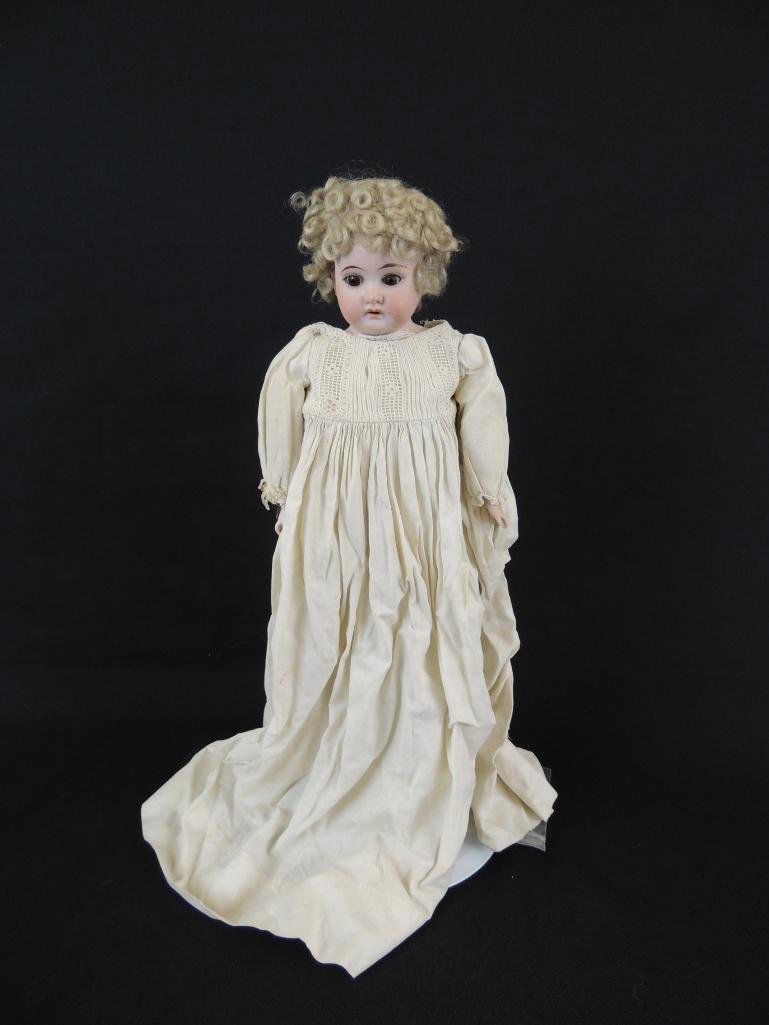 Antique 3200 Bisque Baby Doll with Original clothes and: 15", Opening and Closing Brown Eyes, Open Mouth with 4 Teeth