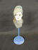 Antique Paper Mache Doll Head on Blue Display