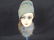 Antique Paper Mache Doll Head on Blue Display - 2