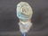 Antique Paper Mache Doll Head on Blue Display - 3