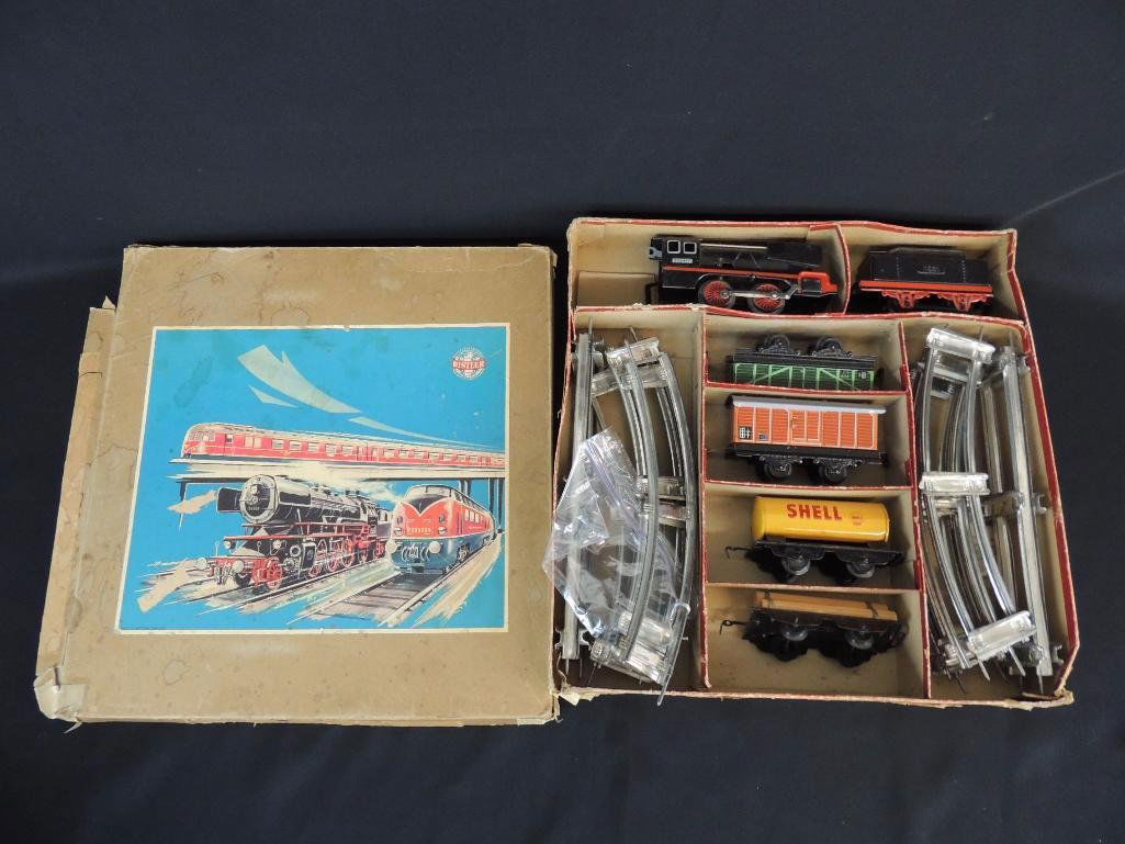 Vintage German Clockwork Wind-Up Freight Train Set with (1 of 5)