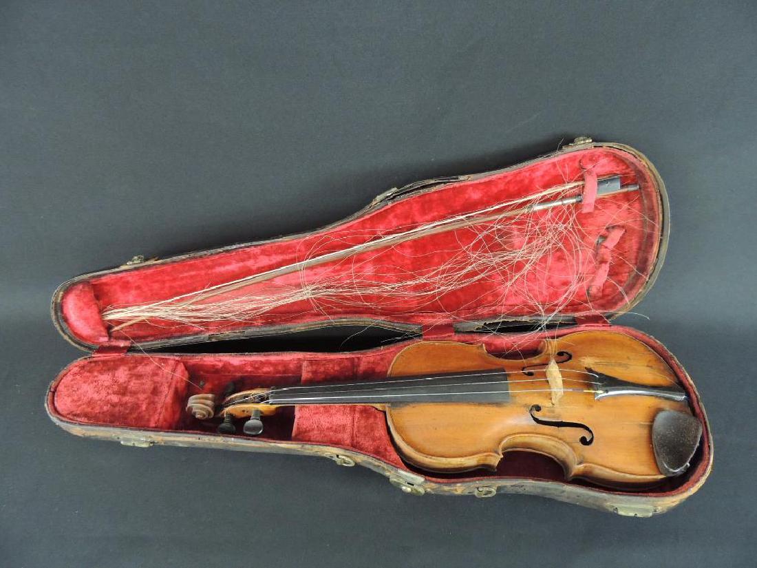 Antique Violin with Bow and Case (1 of 3)