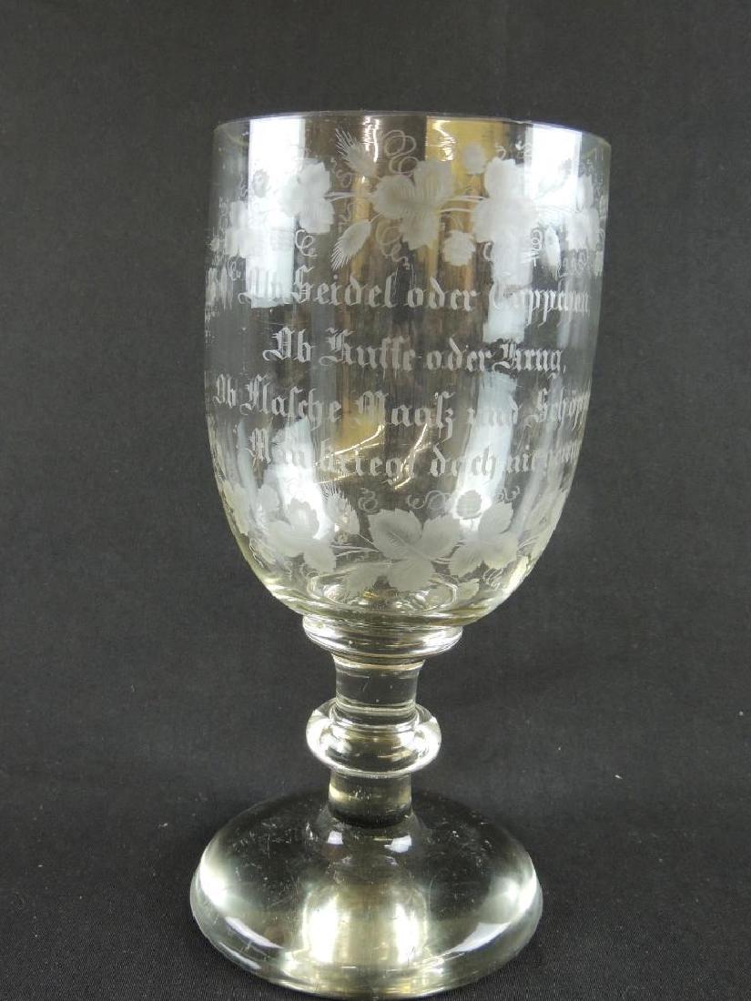 Enormous Antique German Crystal Beer Goblet (1 of 4)