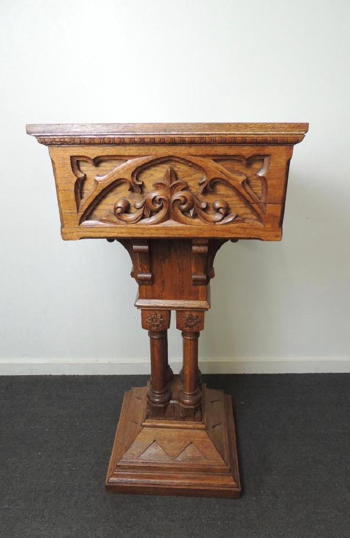 Antique Carved Oak Religious Pulpit (1 of 3)