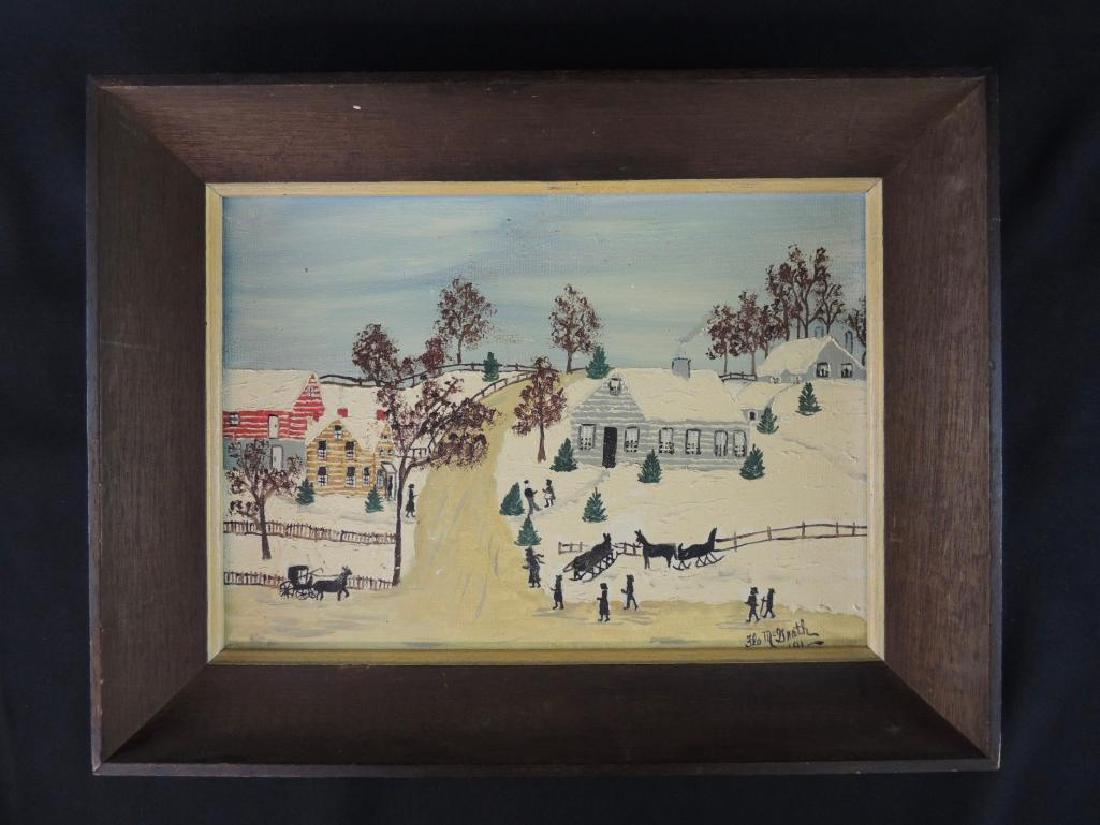 "Winter Time" Signed by Flo McGrath Oil Painting: 17 1/2"x13 1/2"