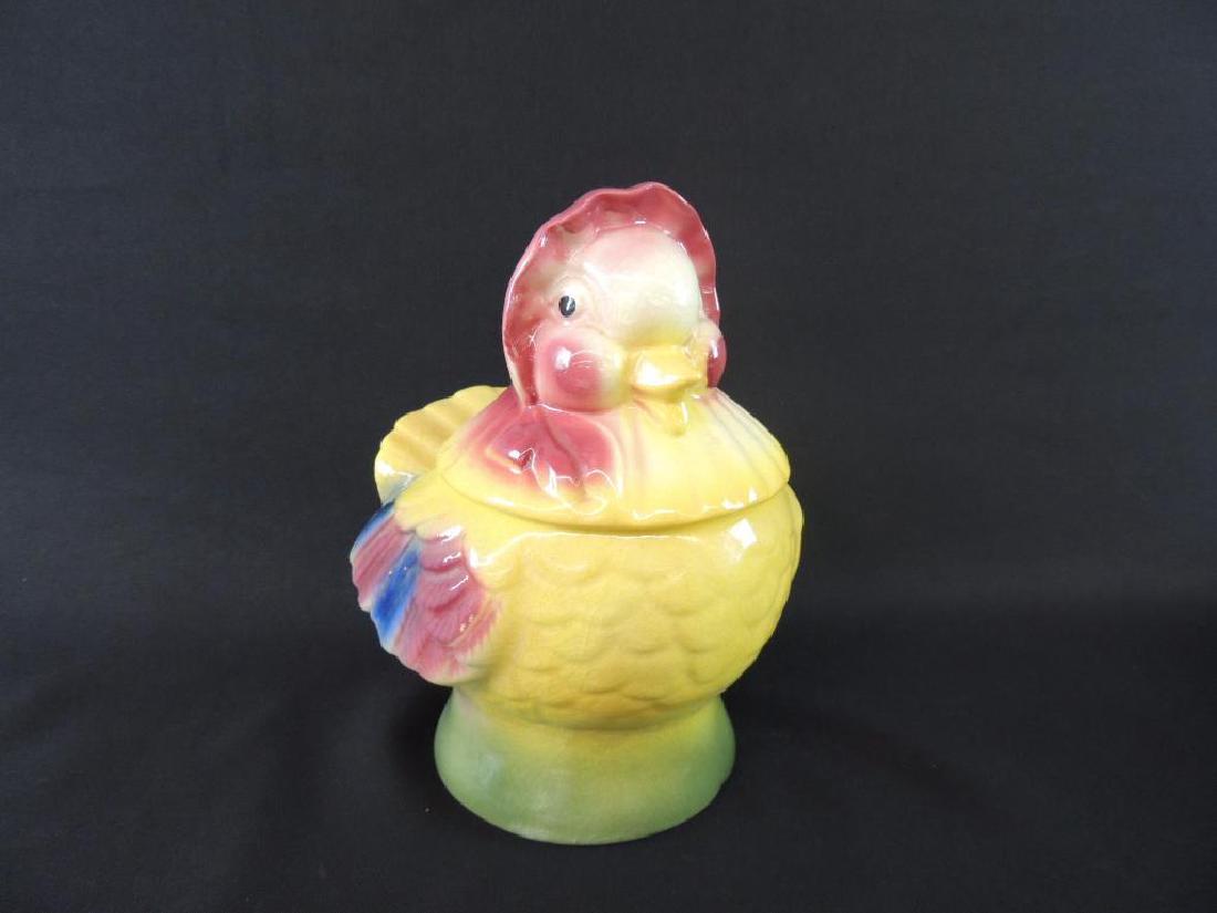 Vintage Hen with Bonnet Ceramic Cookie Jar Chicken (1 of 3)