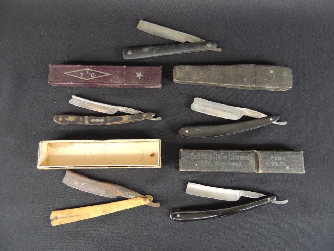 Group of 5 Antique Straight Razors with Boxes (1 of 1)