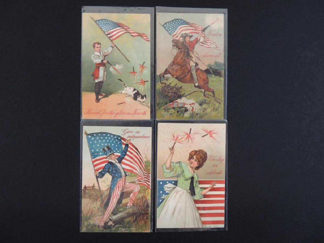Group of 4 Rare Embossed Reief Postcard Set Featuring (1 of 2)