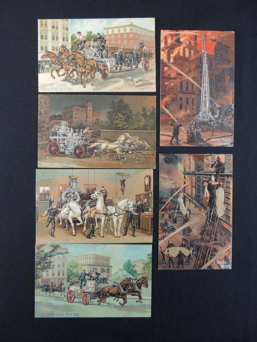 Rare German Embossed Firefighter Postcard Group of 6 (1 of 1)