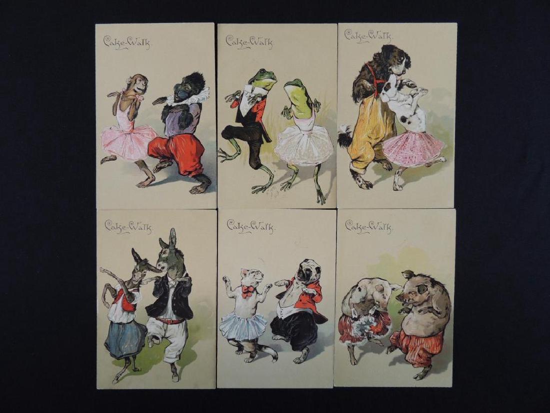 Rare Complete Set of Cake Walk Postcards Featuring (1 of 1)