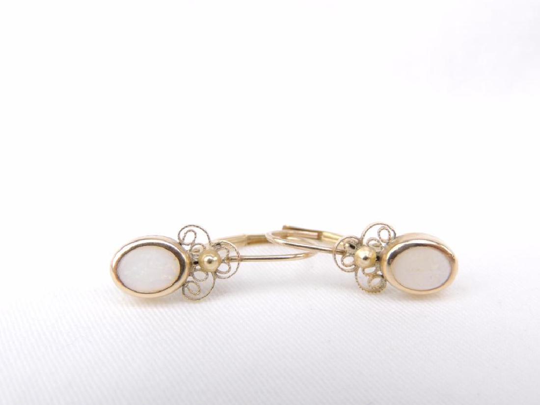10K yellow gold opal pierced earrings (1 of 3)